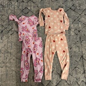 2/3 T Heart and Bear Print Kids Pajama Set